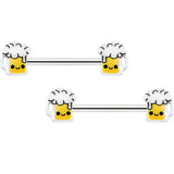 14G 9/16 Sweet Happy Beer St Patricks Barbell Nipple Ring Set