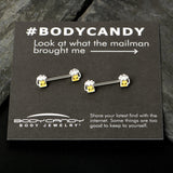 14G 9/16 Sweet Happy Beer St Patricks Barbell Nipple Ring Set