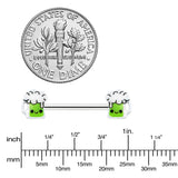 14G 9/16 Sweet Happy Green Beer St Patricks Day Nipple Ring Set