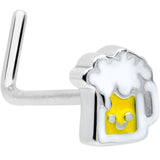 20G 7mm Sweet Happy Beer St Patricks L Shape Nose Ring