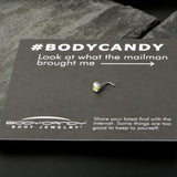 20G 7mm Sweet Happy Beer St Patricks L Shape Nose Ring