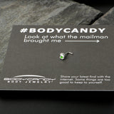 20G 7mm Sweet Happy Green Beer St Patricks L Shape Nose Ring