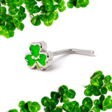 20G 7mm Sweet Happy Shamrock St Patricks L Shape Nose Ring