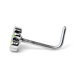 20G 7mm Sweet Happy Shamrock St Patricks L Shape Nose Ring