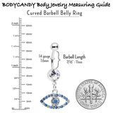 Blue Clear Gem Wide Eye Dangle Belly Ring