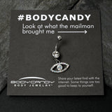Aurora Clear Gem Wide Eye Dangle Belly Ring