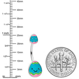 Blue Pink Celebration Easter Egg Double Mount Belly Ring