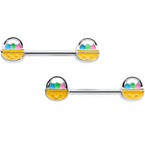 14G 9/16 Celebration Easter Basket Barbell Nipple Ring Set
