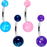 Blue Pink Purple Faux Opal Pack Belly Ring Set of 4