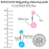 Blue Pink Purple Faux Opal Pack Belly Ring Set of 4