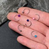 20G 5/16 Nose Hoop Gem Faux Opal Pack Classy Nose Ring Set of 6