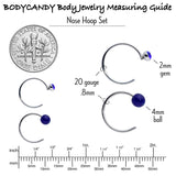 20G 5/16 Nose Hoop Gem Faux Opal Pack Classy Nose Ring Set of 6