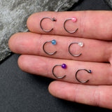 20G 5/16 Nose Hoop Gem Faux Opal Pack Pretty Nose Ring Set of 6