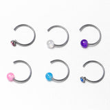 20G 5/16 Nose Hoop Gem Faux Opal Pack Pretty Nose Ring Set of 6