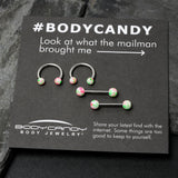 14G 9/16 1/2 Splatter Green Pink Barbell Horseshoe Nipple Ring Set of 4