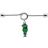 14G Fancy Leprechaun St Patricks Dangle Project Bar 38mm