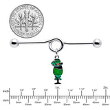 14G Fancy Leprechaun St Patricks Dangle Project Bar 38mm