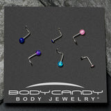 20G Nose Screw Gem Faux Opal Pack Classy Nose Ring Set of 6