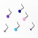 20G Nose Screw Gem Faux Opal Pack Classy Nose Ring Set of 6
