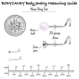 20G Nose Screw Gem Faux Opal Pack Dynasty Nose Ring Set of 6