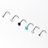 20G Nose Screw Gem Faux Opal Pack Dynasty Nose Ring Set of 6