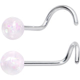 20G Nose Screw Gem Faux Opal Pack Pretty  Nose Ring Set of 6