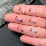 20G Nose Screw Gem Faux Opal Pack Pretty  Nose Ring Set of 6