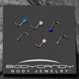 20G Nose Screw Gem Faux Opal Pack Pretty  Nose Ring Set of 6