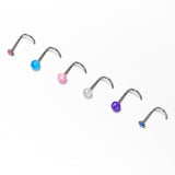 20G Nose Screw Gem Faux Opal Pack Pretty  Nose Ring Set of 6