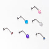 20G Nose Screw Gem Faux Opal Pack Pretty  Nose Ring Set of 6
