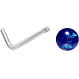 20G 1/4 Purple Gem Blue Pink Faux Opal Pack L Shape Nose Ring Set of 6