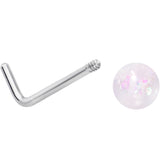 20G 1/4 Pink Gem Purple Pink Faux Opal Pack L Shape Nose Ring Set of 6