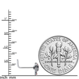 20G 7mm Clear Gem Bleeding Heart L Shape Nose Ring