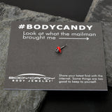 20G 7mm Clear Gem Bleeding Heart L Shape Nose Ring