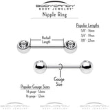 14G 9/16 Yellow Gem Daisy Bee Glittery Barbell Nipple Ring Set