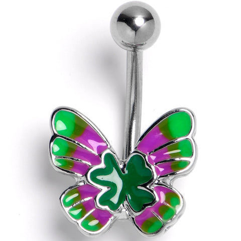 14G 3/8 Vibrant Grace Butterfly Belly Ring