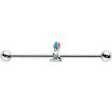 14G Easter Bunny Red Blue Ears Industrial Barbell 38mm