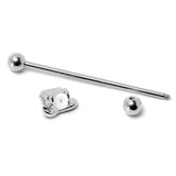 14G Glitter Top Hat Shamrock St Patricks Industrial Barbell 38mm