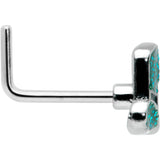 20G 7mm Glitter Top Hat Shamrock St Patricks L Shape Nose Ring