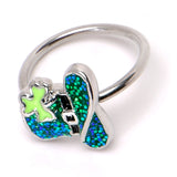 20G 5/16 Glitter Top Hat Shamrock St Patricks Nose Hoop
