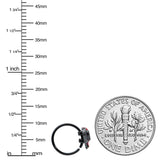 20G 5/16 Clear Gem Black Bleeding Heart Nose Hoop