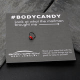 20G 5/16 Clear Gem Black Bleeding Heart Nose Hoop