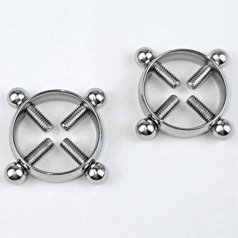 Bolt Style Clip on Non Pierced Nipple Ring Set