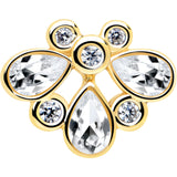 20G 1/4 Clear Gem Golden Crown Deluxe Nose Bone