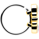 20G 5/16 Aurora Gem Golden Crown Deluxe Nose Hoop