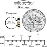 20G 5/16 Aurora Gem Golden Crown Deluxe Nose Hoop