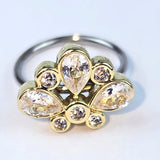 20G 5/16 Clear Gem Golden Crown Deluxe Nose Hoop