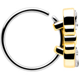 20G 5/16 Clear Gem Golden Crown Deluxe Nose Hoop