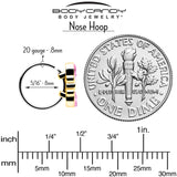 20G 5/16 Pink Gem Golden Crown Deluxe Nose Hoop