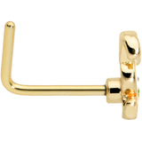 20G 7mm Gold Tone Cutie Easter Bunny L Shape Nose Ring